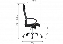 Фото Кресло офисное CHAIRMAN CH612 CHROME, топ-ган, сетка/ткань ()